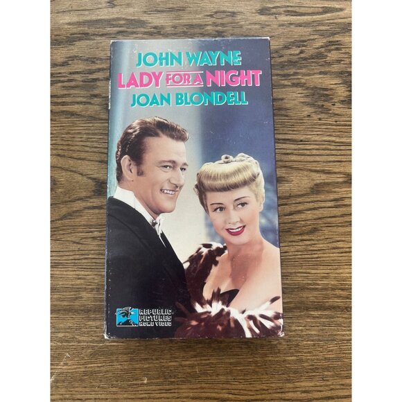 Lady For A Night 1942 VHS John Wayne Joan Blondell Drama Vintage Pre-Owned - Picture 1 of 4